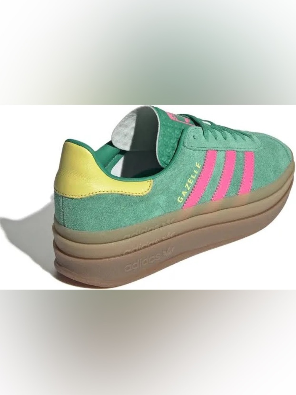 NWT adidas Women’s Gazelle Bold 'Court Green Lucid Pink' | Women's Size 10 - Picture 2 of 13
